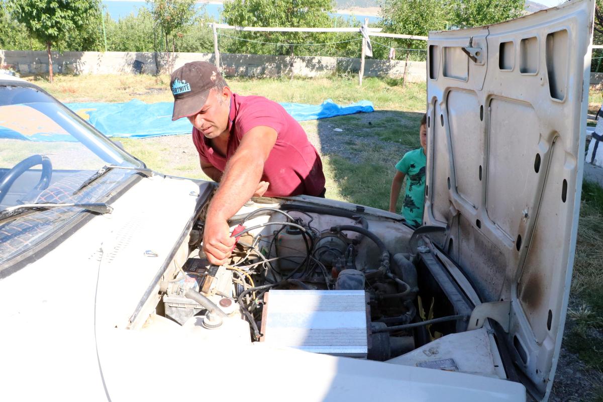 Yozgat'ta Koah hastasının hayatı, otomobil aküsüne bağlı