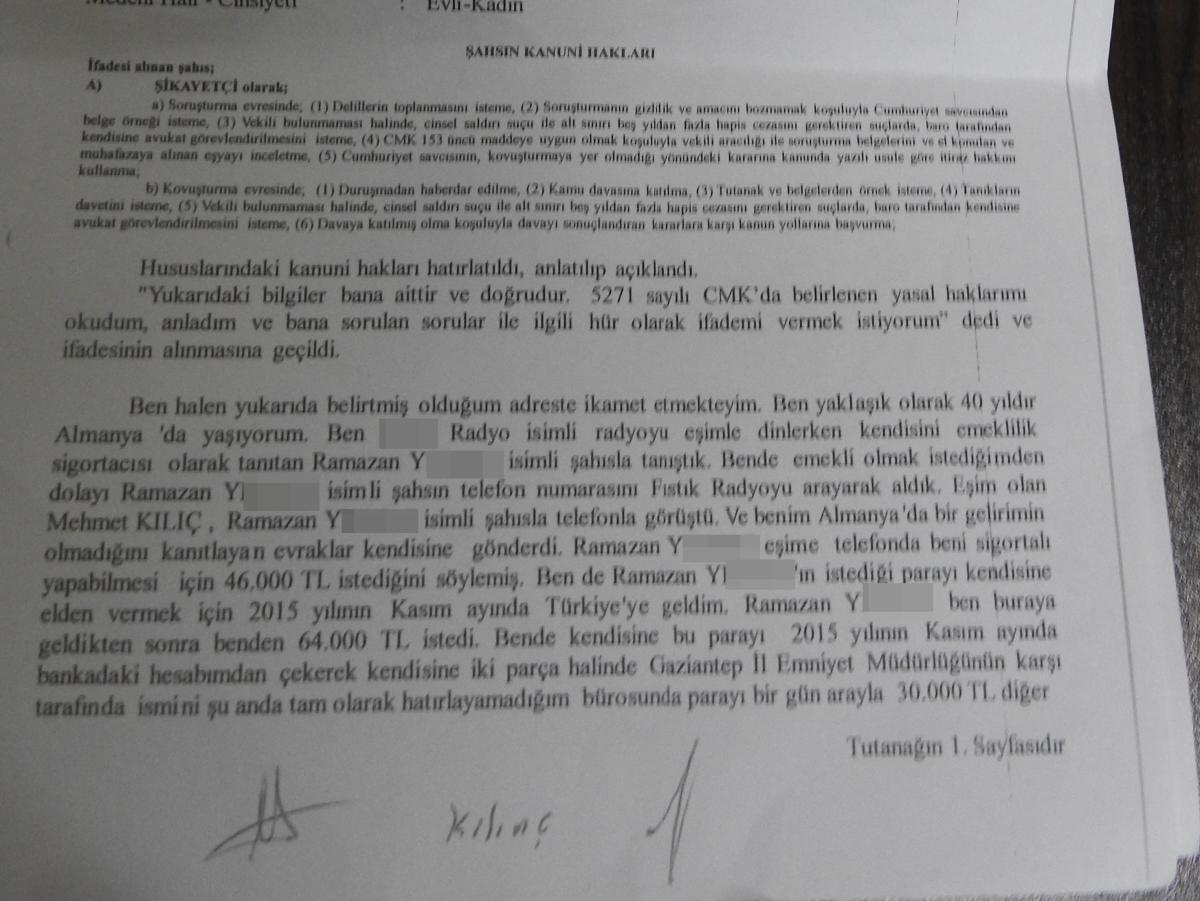 Gaziantep'te emekli olma uğruna 64 bin lirasından oldu