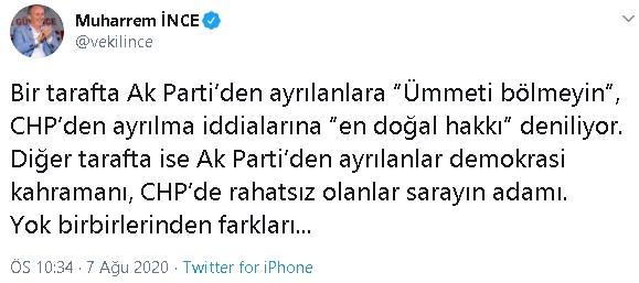 Muharrem İnce'den partisine eleştiriler