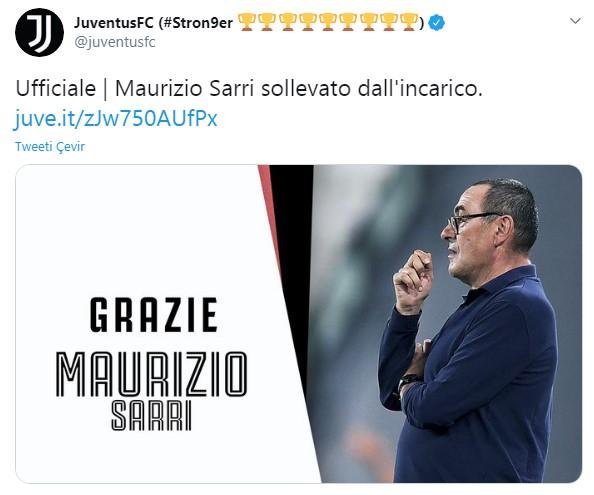 Juventus, Sarri'nin görevine son verdi