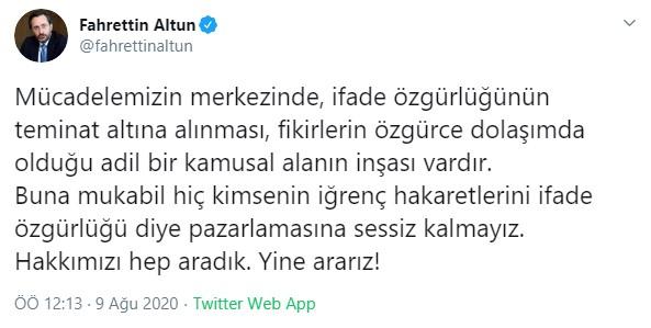 Fahrettin Altun: Sessiz kalamayız