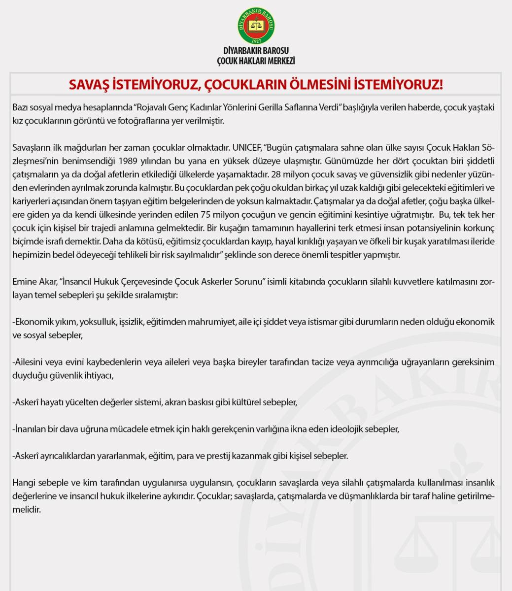 Diyarbakır Barosu: Çocuklar ailelerine teslim edilmeli