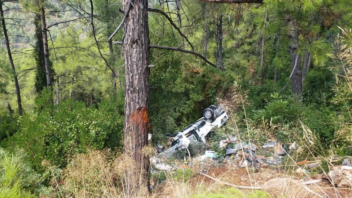 Muğla'da arı kovanı taşıyan kamyonet kaza yaptı