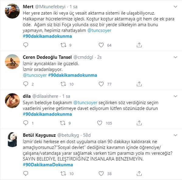 İzmir'de 90 dakika uygulaması kalktı