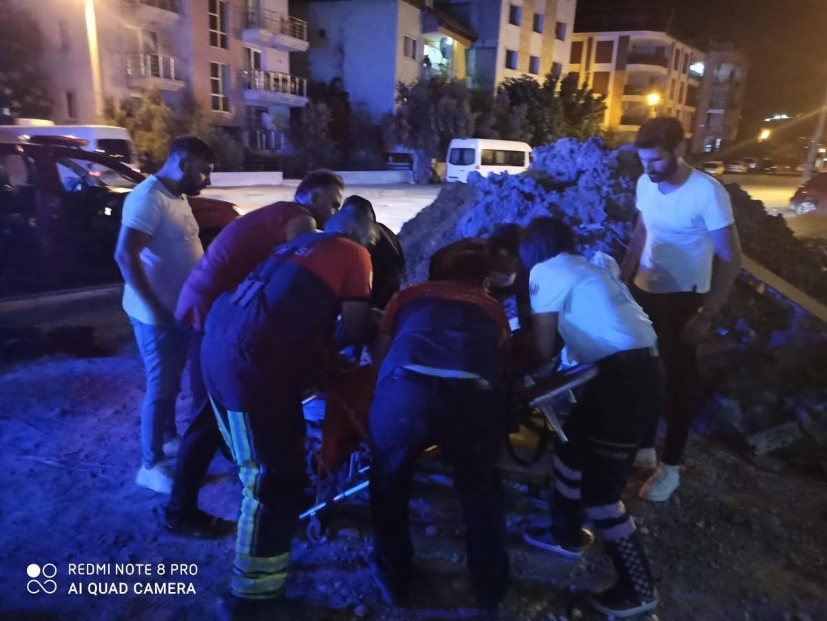 Denizli'de inşaat çukuruna düşen adam kurtarıldı