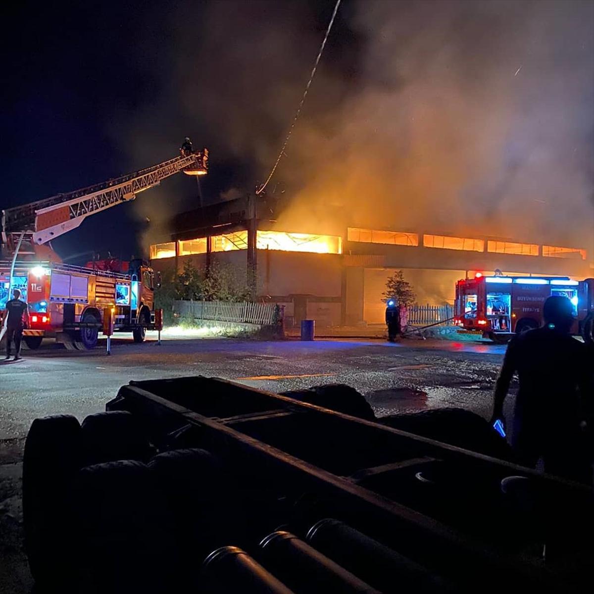 Manisa'da ahşap fabrikasında yangın çıktı