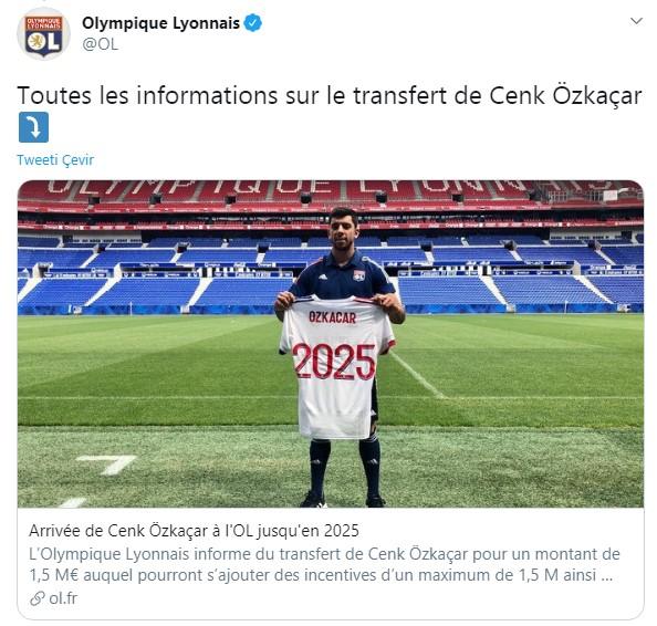 Cenk Özkacar resmen Lyon'da