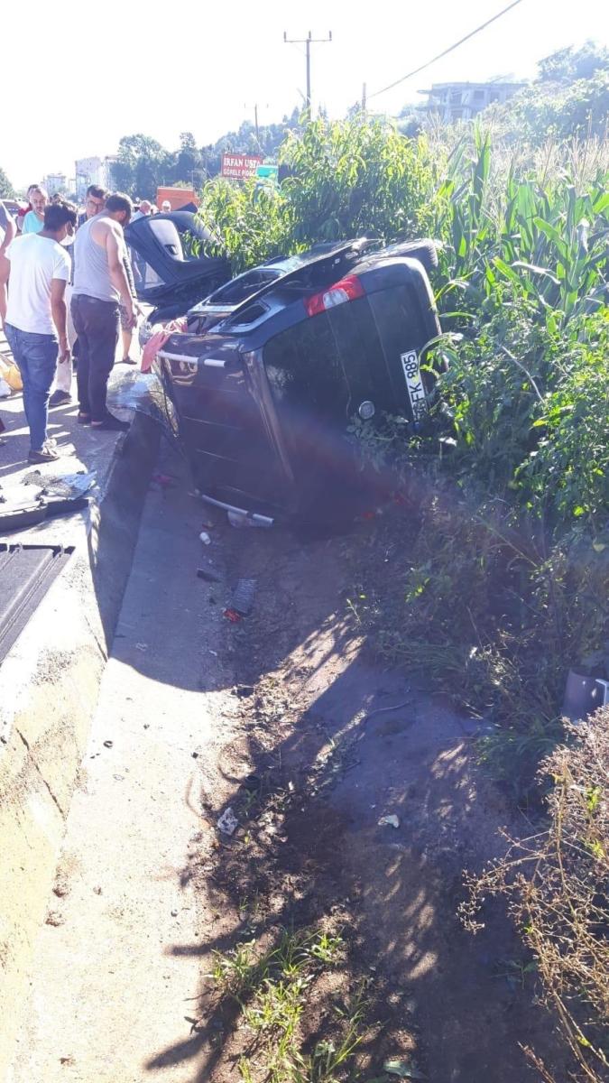 Giresun'da otomobil su kanalına uçtu: 1ölü, 4 yaralı