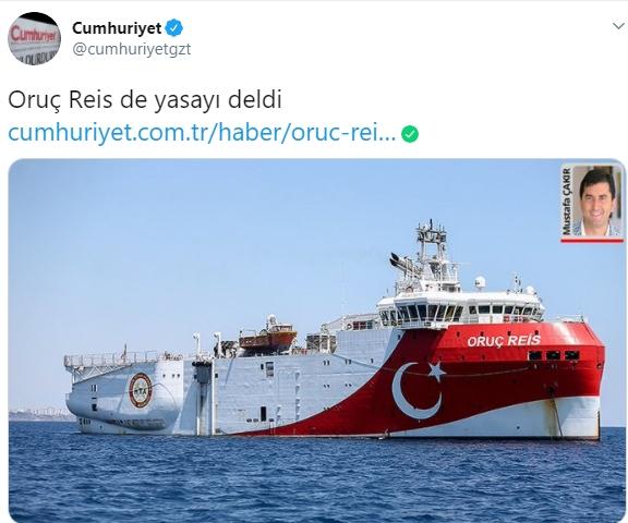 Cumhuriyet Oruç Reis'e saldırdı