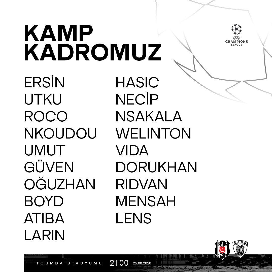 PAOK maçı kadrosuna 3 isim alınmadı