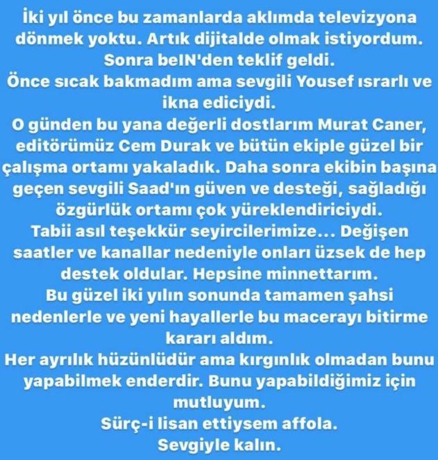 Mehmet Demirkol, beIN Sports'tan ayrıldı