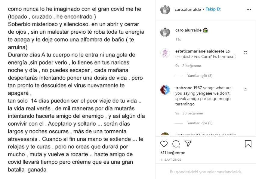 Sosa'nın eşi: Koronavirüse yakalandım