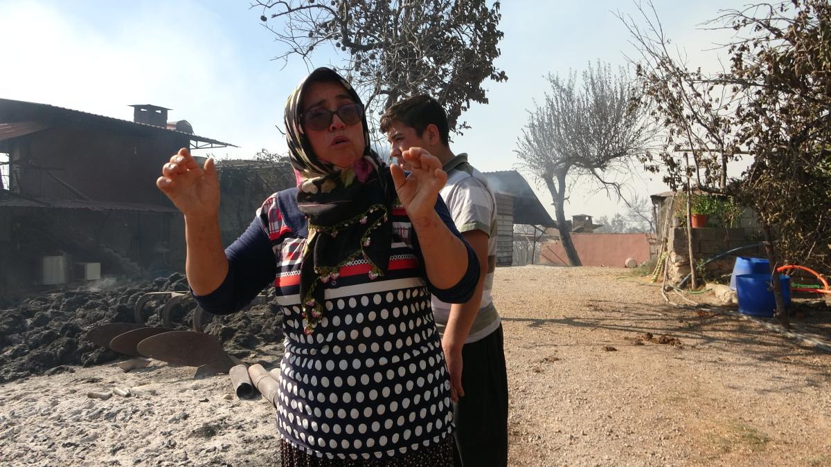 Adana'da Hatice Teyze, yangında can veren hayvanları için ağladı