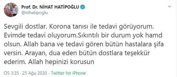 Nihat Hatipoğlu'nun hastalığı ne? Nihat Hatipoğlu koronavirüse mi yakalandı?