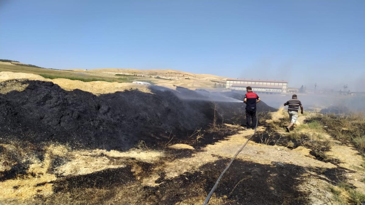 Şanlıurfa'da tonlarca saman yandı