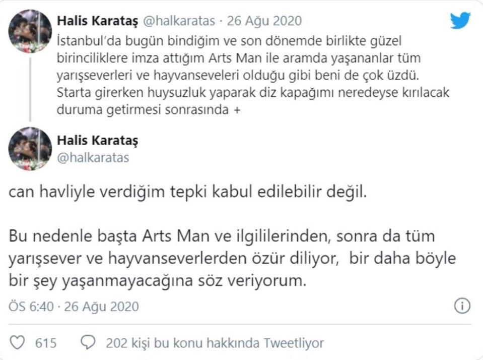 Halis Karataş ata yumruk attı
