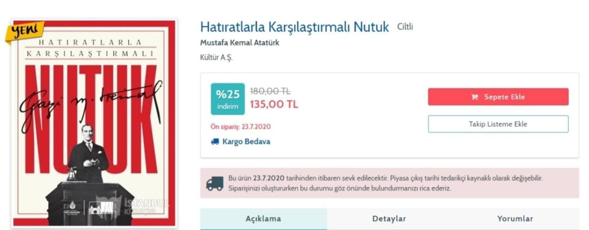 İBB'nin Nutuk bastırma maliyeti belli oldu