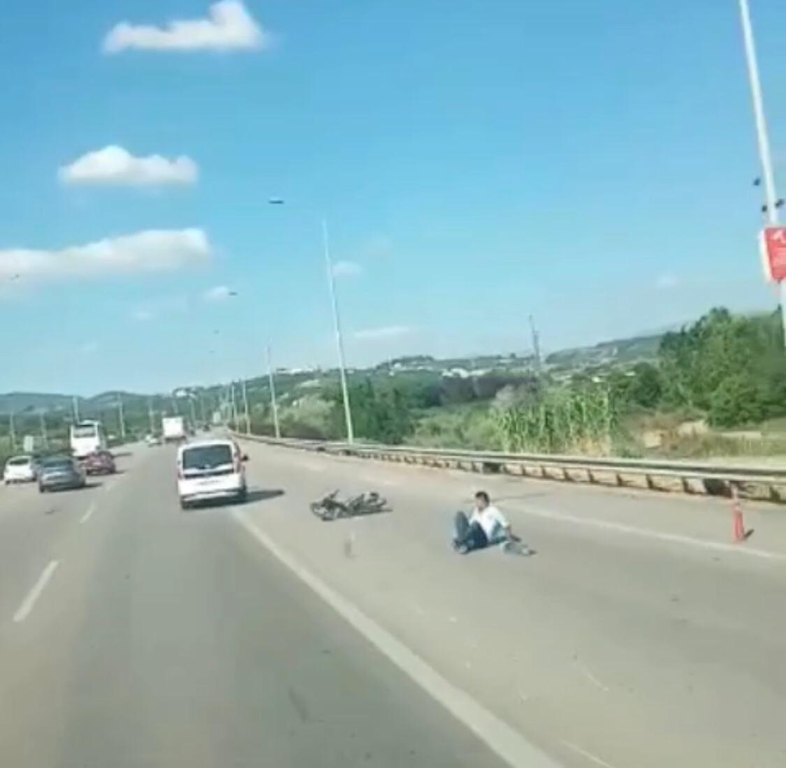 Bursa'da trafikte korku dolu anlar böyle görüntülendi