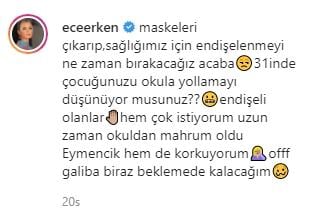 Ece Erken çocuğunu okula göndermeyecek