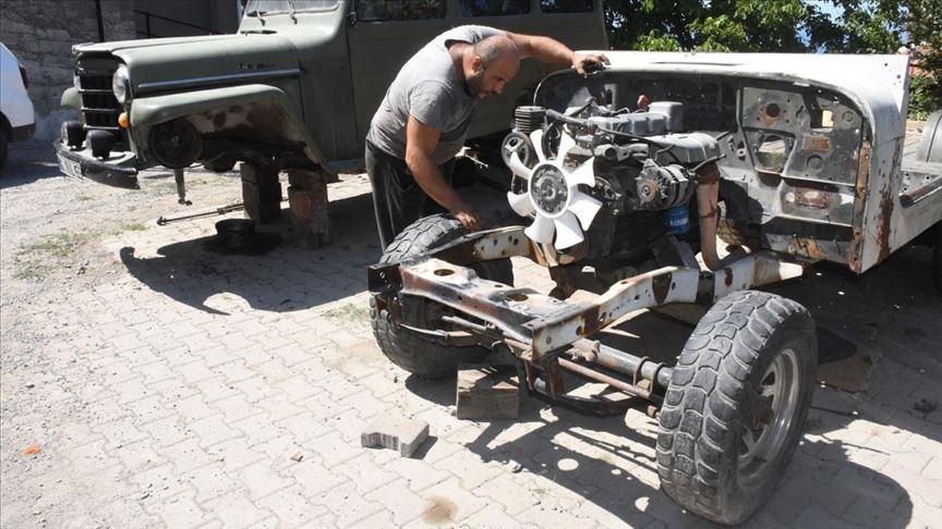 Zonguldaklı oto tamircisi, hurdaya çıkan arazi araçlarını yepyeni yapıyor