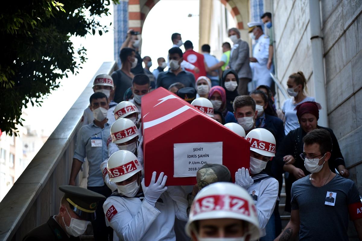 Mersin şehidi Uzman Çavuş İdris Şahin son yolculuğuna uğurlandı