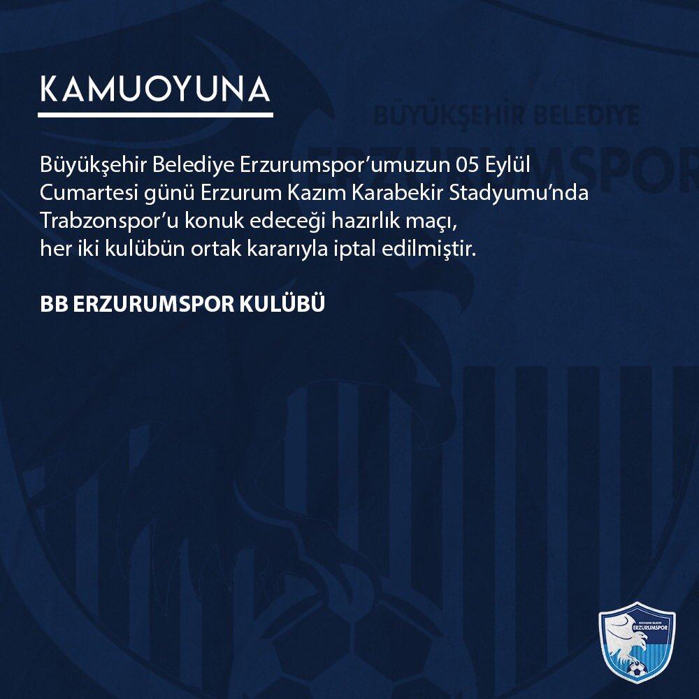 Erzurumspor-Trabzonspor hazırlık maçı iptal edildi