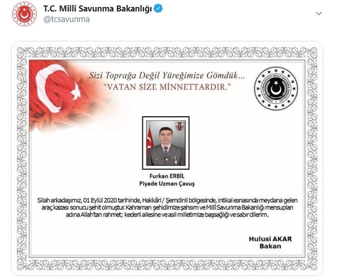 Şemdinli'de 1 asker şehit oldu