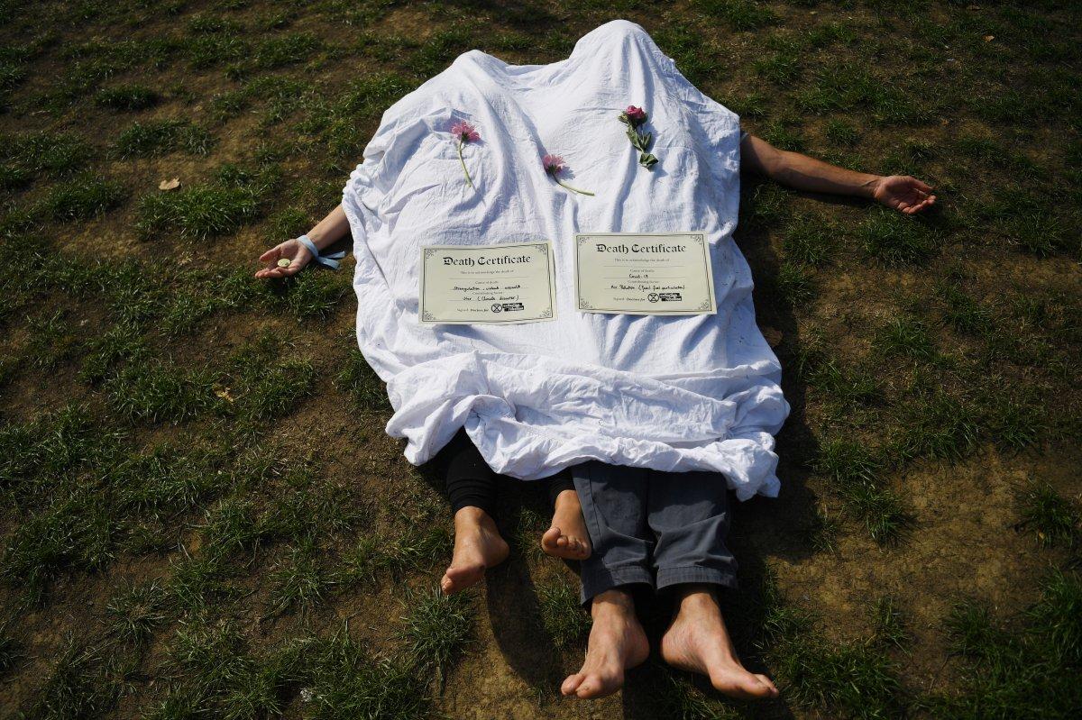 İngiltere’de çevrecilerden kefenli eylem