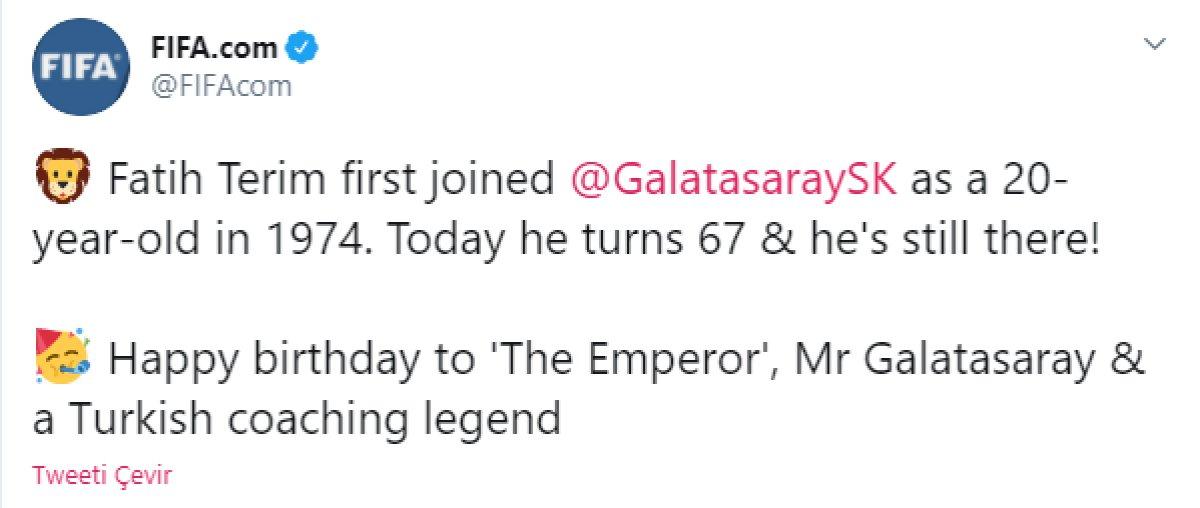 FIFA ve UEFA, Fatih Terim'in doğum gününü kutladı