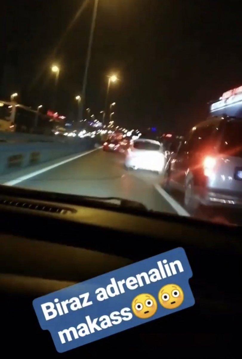 İstanbul'da makas atan magandalar, trafiği tehlikeye düşürdü