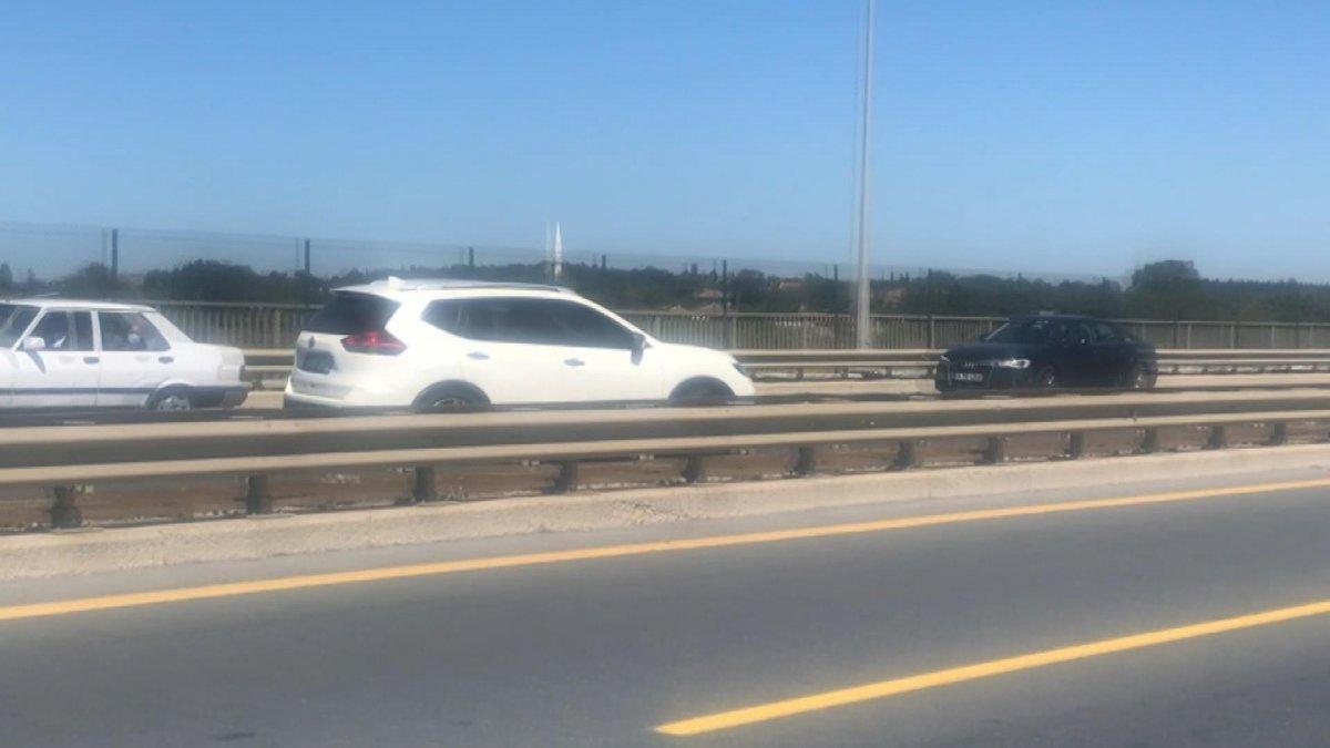 Büyükçekmece TEM otoyolunda ters yönde ilerleyen sürücü