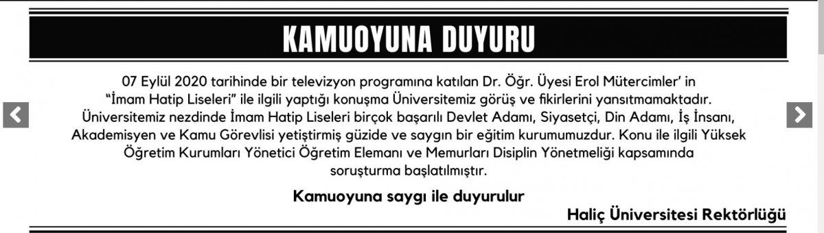 Erol Mütercimlere tepkiler büyüyor: Haliç Üniversitesi soruşturma açtı