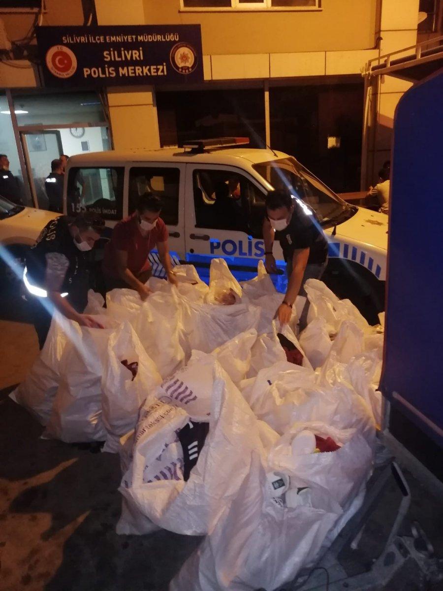 Silivri’de 250 bin TL değerinde taklit ayakkabı ele geçirildi