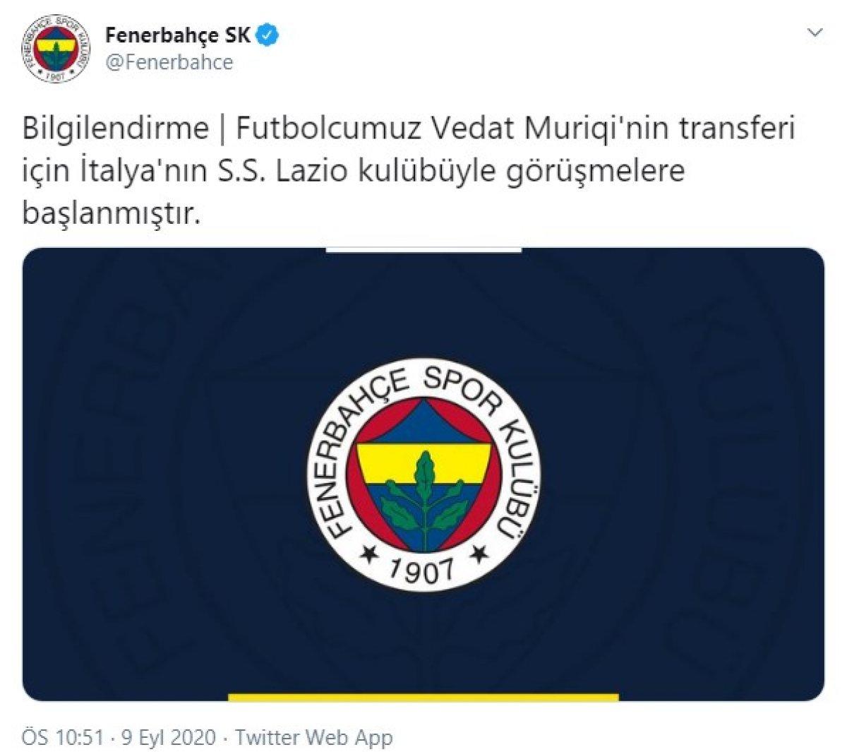 Fenerbahçe, Vedat Muriç'i resmen duyurdu