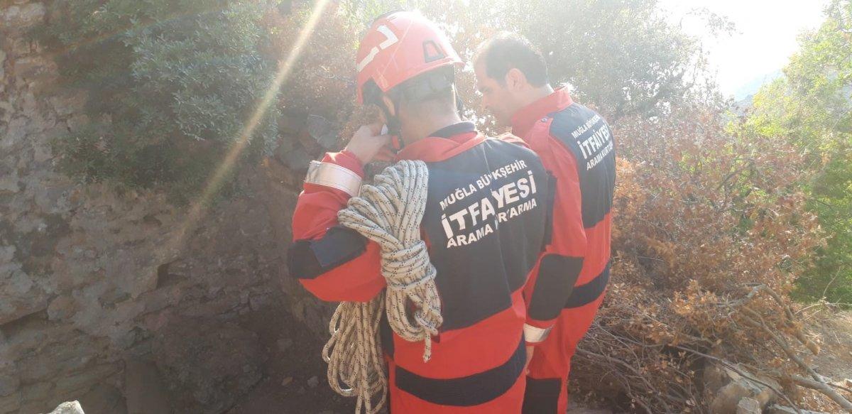 Muğla'da itfaiye ekipleri çukura düşen keçiyi kurtardı