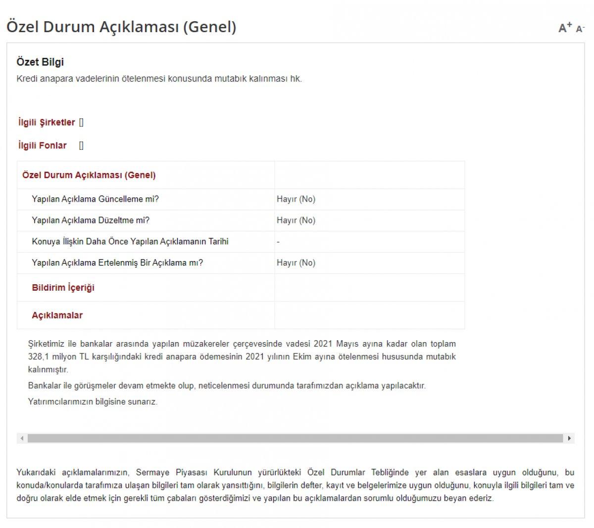 Fenerbahçe: Bankalar ile görüşmeler devam ediyor