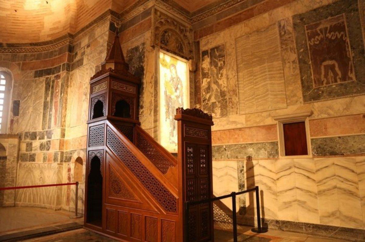 Kariye Camii’nde ilk cuma heyecanı: Minber kuruldu