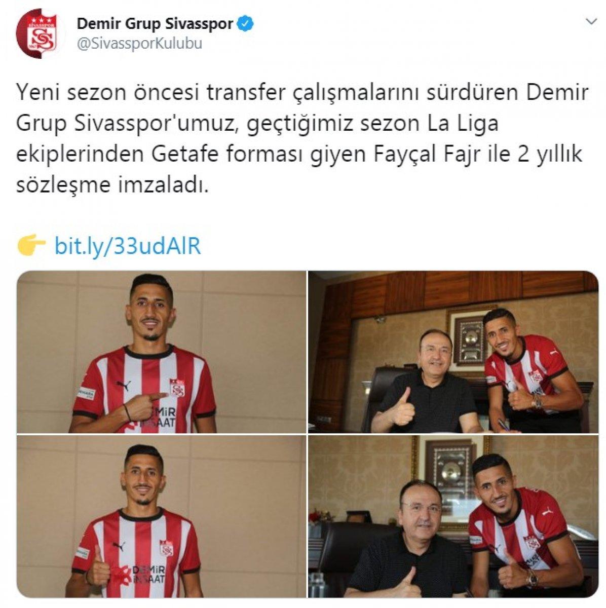 Sivasspor, Fayçal Fajr'i transfer etti
