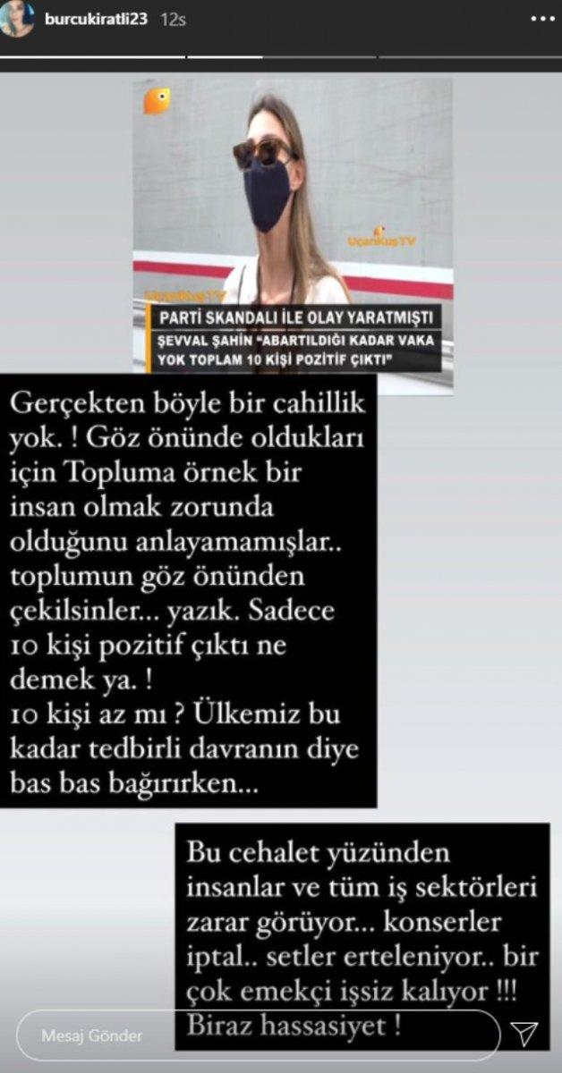 Burcu Kıratlı, Şevval Şahin'e öfke kustu