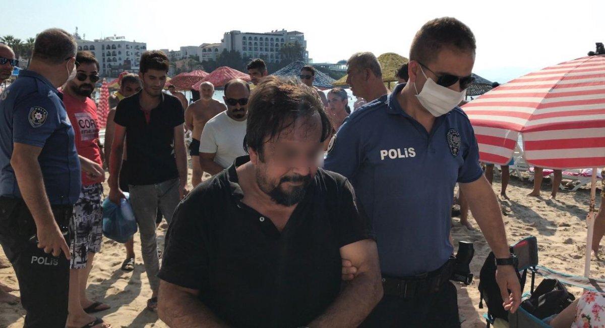 Kuşadası’nda plajda cep telefonuyla tacize dayak