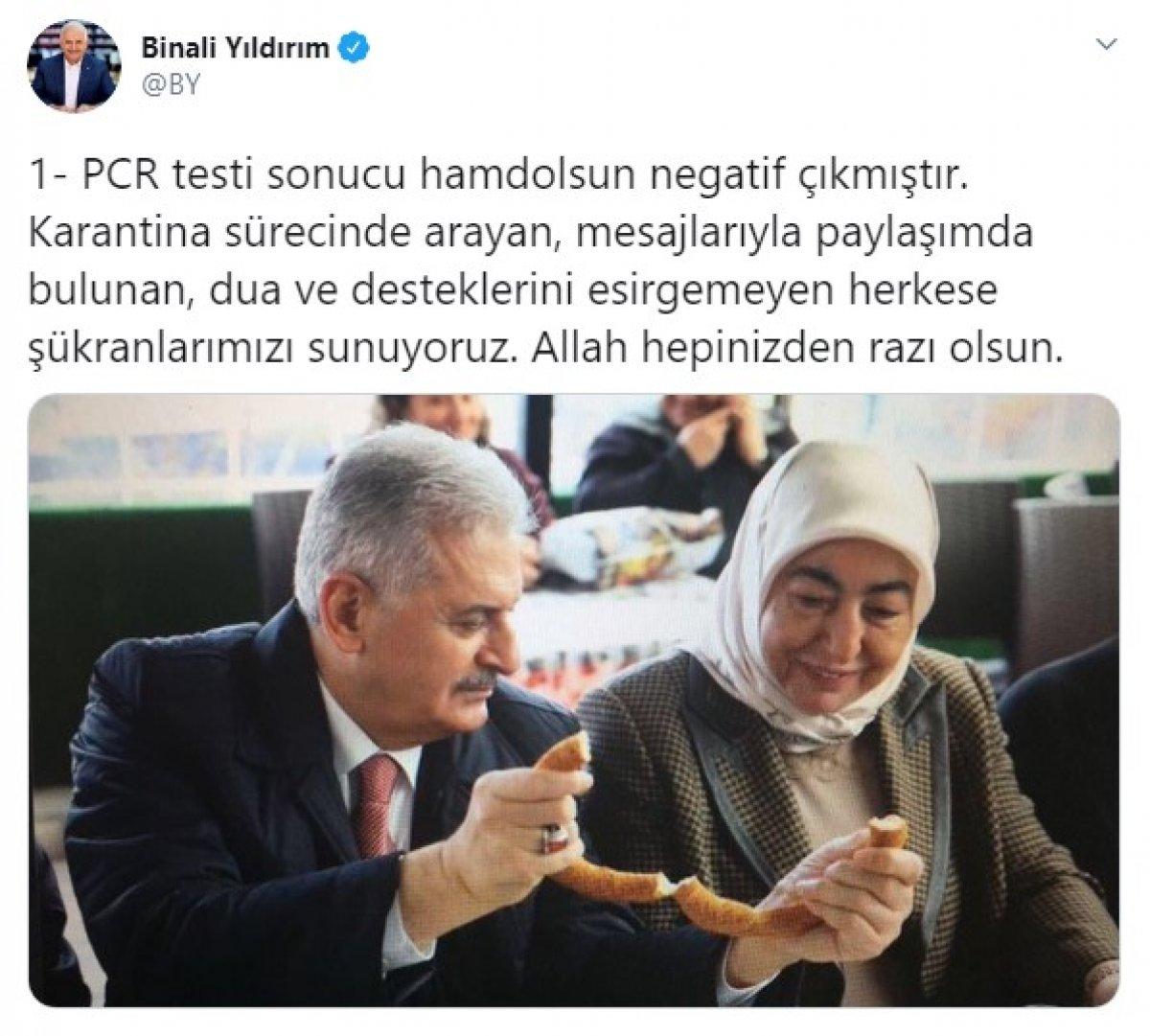 Binali Yıldırım ve eşi Semiha Yıldırım koronavirüsü yendi