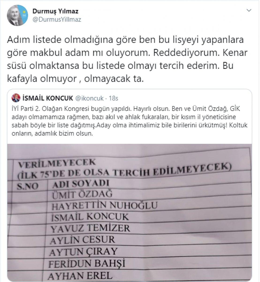 İyi Parti'de ortaya çıkan liste krize neden oldu