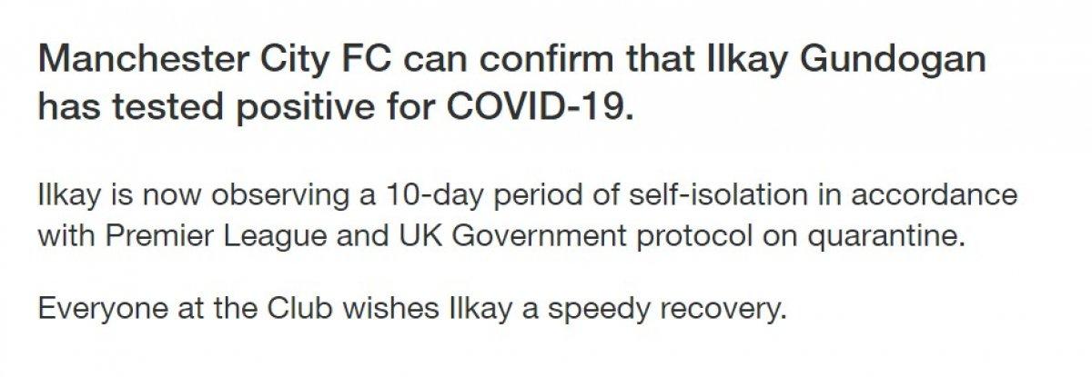 İlkay Gündoğan koronavirüse yakalandı