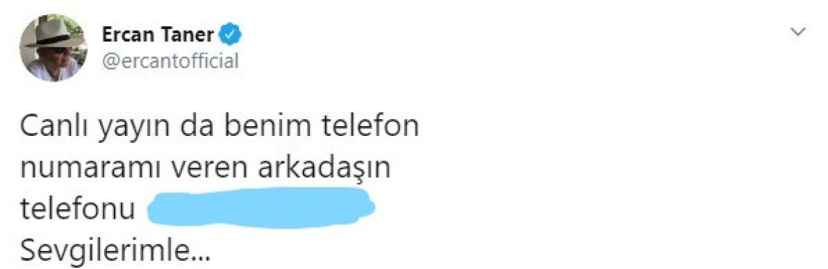 Ercan Taner, Fatih Altaylı'nın telefonunu Twitter'da paylaştı