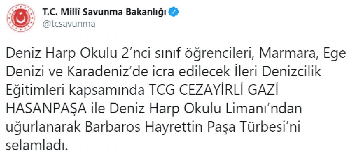 Deniz Harp Okulu öğrencileri, Barbaros Hayrettin Paşa Türbesi’ni selamladı