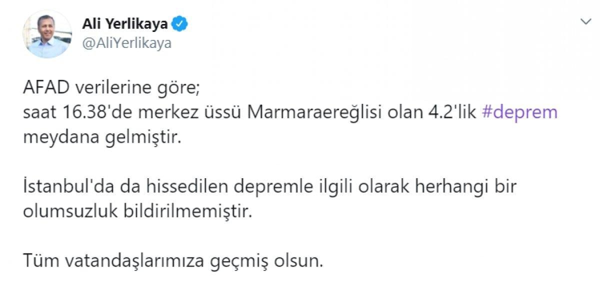 İstanbul Valiliği'nden deprem sonrası ilk açıklama