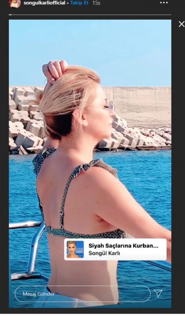 Songül Karlı, oğluna inat bikinili poz paylaşıyor