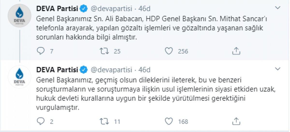 Ali Babacan'dan HDP'ye telefon