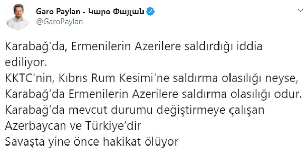 HDP'li Garo Paylan, Türkiye ile Azerbaycan'ı suçladı
