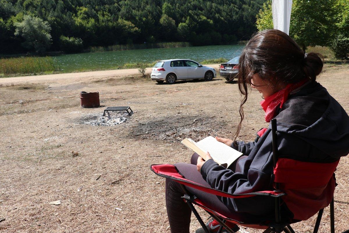 Düzce'de sosyal mesafeli doğa kampı